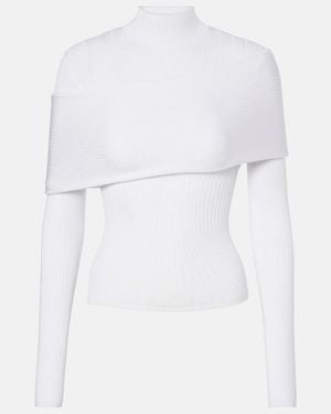 Mugler Top Aus Rippstrick - Weiß
