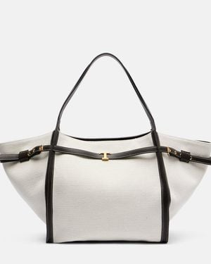 Tod's Tote Bag Tim Medium Aus Canvas - Weiß