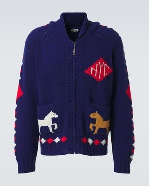 Bode Jacke Diamond Corral Aus Wolle - Blau
