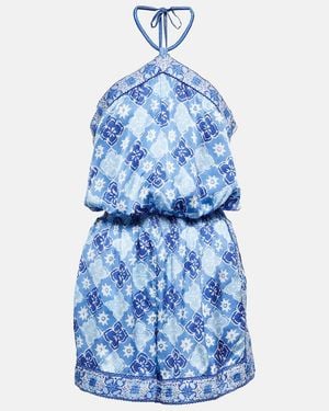 Poupette Isabelle Printed Halterneck Jumpsuit - Blue