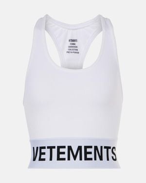 Vetements Logo Sports Bra - White