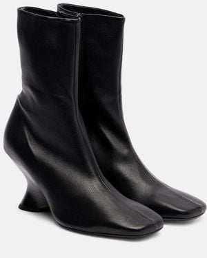 Dries Van Noten 75 Leather Ankle Boots - Black