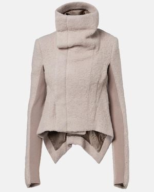 Rick Owens Asymmetric Alpaca And Wool-Blend Jacket - Gray