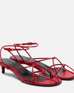 KHAITE Loulou 35 Leather Slingback Sandals - Red