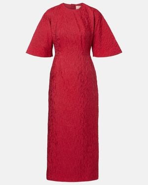 ROKSANDA Falah Cloque Midi Dress - Red