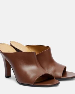 The Row Signum 90 Leather Mules - Brown
