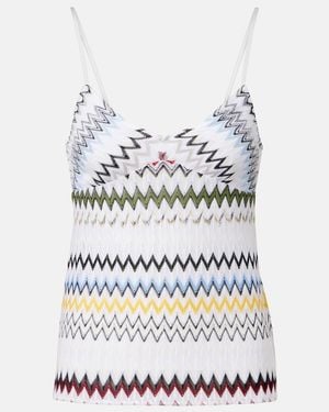 Missoni Chevron Lame Tank Top - White