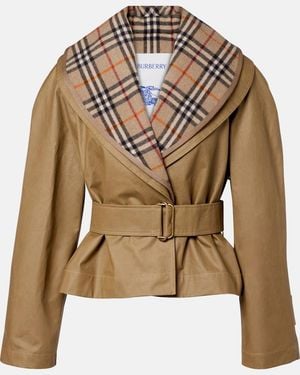 Burberry Check Cotton Jacket - Green