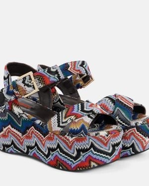 Missoni Julia Raschel Lame Platform Sandals - Blue