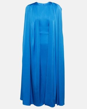 Alex Perry Beckett Satin Crepe Midi Dress - Blue