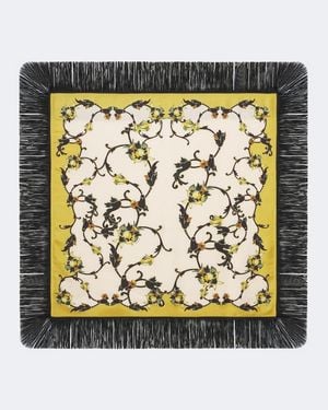 La DoubleJ Buttercup Reversible Fringed Silk Scarf - Metallic