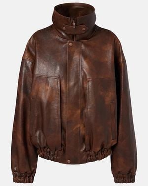 Magda Butrym Leather Blouson Jacket - Brown