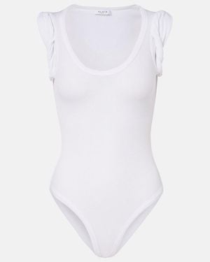 Alaïa Ribbed-Knit Bodysuit - White