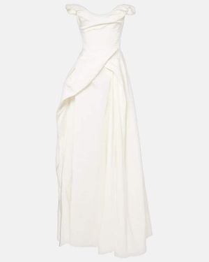 Vivienne Westwood Bridal Tabitha Off-Shoulder Faille Gown - White