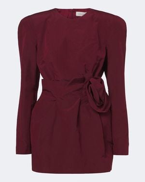 Magda Butrym Floral-Applique Cotton And Silk Minidress - Purple
