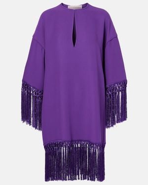 Valentino Cady Couture Fringed Minidress - Purple