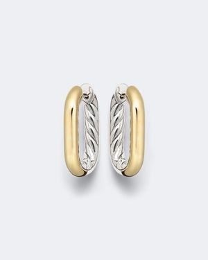David Yurman Dy Madison Sterling And 14Kt Hoop Earrings - White