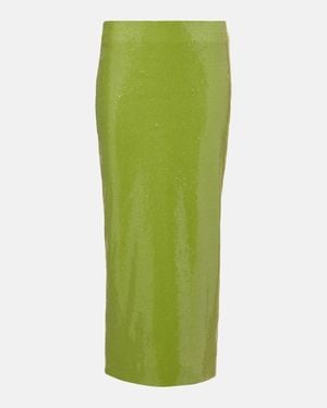 Oscar de la Renta Sequined Pencil Skirt - Green