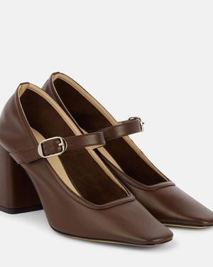 Le Monde Beryl 80 Leather Mary Jane Pumps - Brown