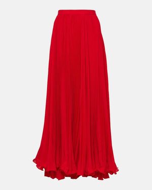 Balmain Maxirock Aus Crepe - Rot