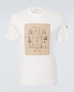 Moncler T-Shirts En Jersey De Coton - Blanc