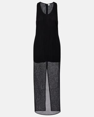 TOTEME Semi-Sheer Cotton And Silk Maxi Dress - Black