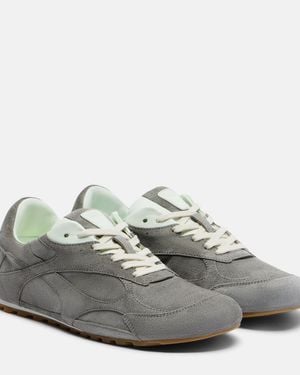 Bottega Veneta Orbit Flash Suede Sneakers - Gray