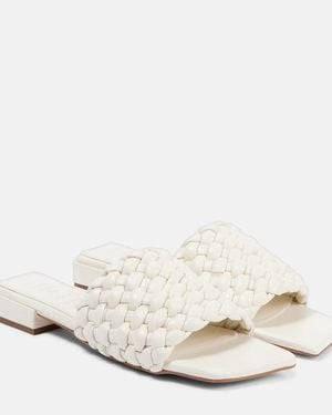 Souliers Martinez Aster Woven Leather Slides - Natural