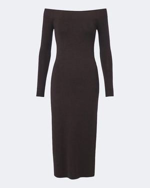 Tom Ford Midikleid Aus Wolle Und Seide - Schwarz