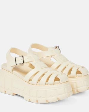 Miu Miu Sandalias Eva De Piel Con Plataforma - Multicolour