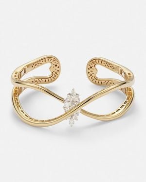 YEPREM Golden Strada 18Kt And Bangle With Diamonds - Metallic