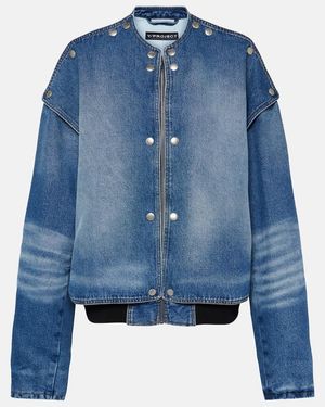 Y. Project Snap Off Denim Bomber Jacket - Blue
