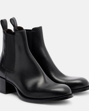 The Row Nobilis Chelsea Leather Ankle Boots - Black
