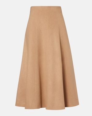 Max Mara Geneve Camel Hair Midi Skirt - Natural