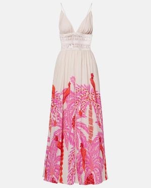 Poupette Havana Crochet-Trimmed Floral Maxi Dress - Pink