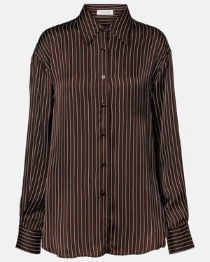 Frankie Shop Hemd Peri Aus Satin - Braun