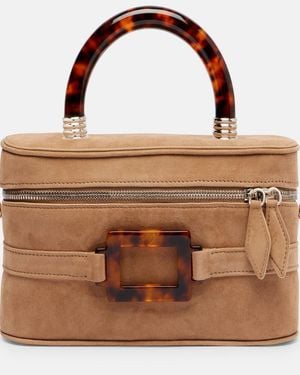 Roger Vivier Schultertasche Vanity Mini Aus Veloursleder - Braun