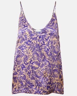 Dries Van Noten Floral Silk Camisole - Purple