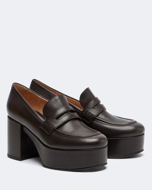 Gianvito Rossi Jenna Leather Loafer Pumps - Black