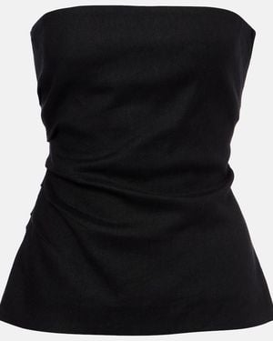 SIR. Dorian Linen-Blend Tube Top - Black