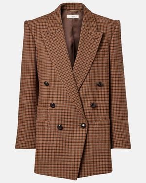 Chloé Checked Wool-Blend Blazer - Brown