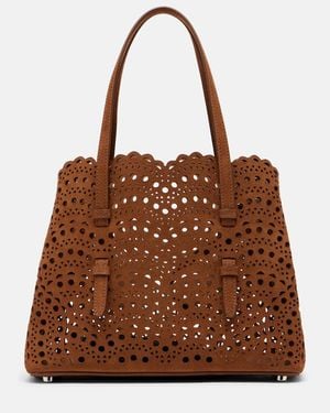 Alaïa Mina 25 Vienne Wave Leather Tote Bag - Brown