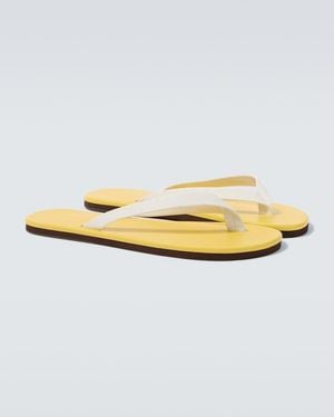 AURALEE Leather Thong Sandals - Metallic