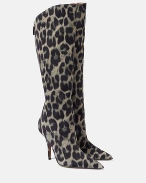 Paris Texas Jessica 105 Calf Hair Knee-High Boots - Black