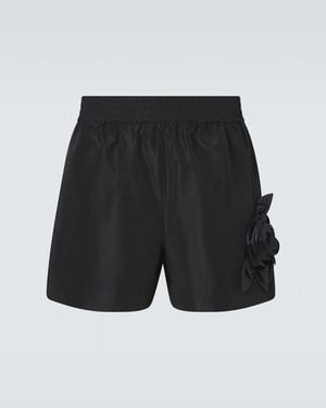 Simone Rocha Floral-Applique Shorts - Black