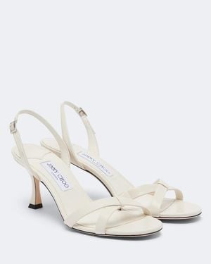 Jimmy Choo Elsy Leather Slingback Sandals - White