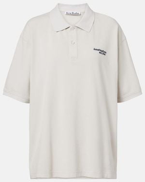 Acne Studios Polo Oversize En Coton - Blanc
