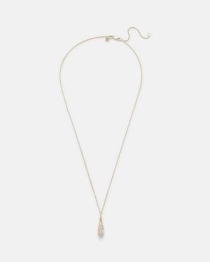 Sydney Evan Champagne Bottle 14Kt Pendant Necklace With Diamonds - White