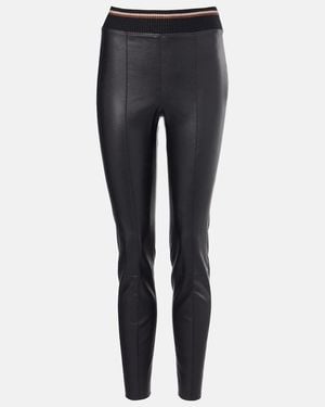 Brunello Cucinelli Leather Slim Trousers - Grey