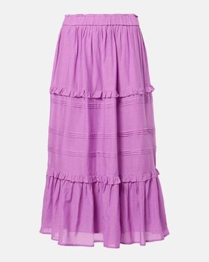 Isabel Marant Diya Cotton-Blend Maxi Skirt - Purple